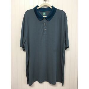 Pro Tour Mens XXL Polo Shirt Blue Striped Short Sleeve Golf Performance